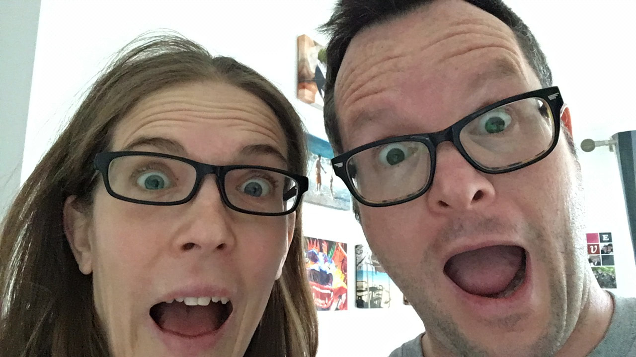 Katie and Alan Donegan looks SUPER excited