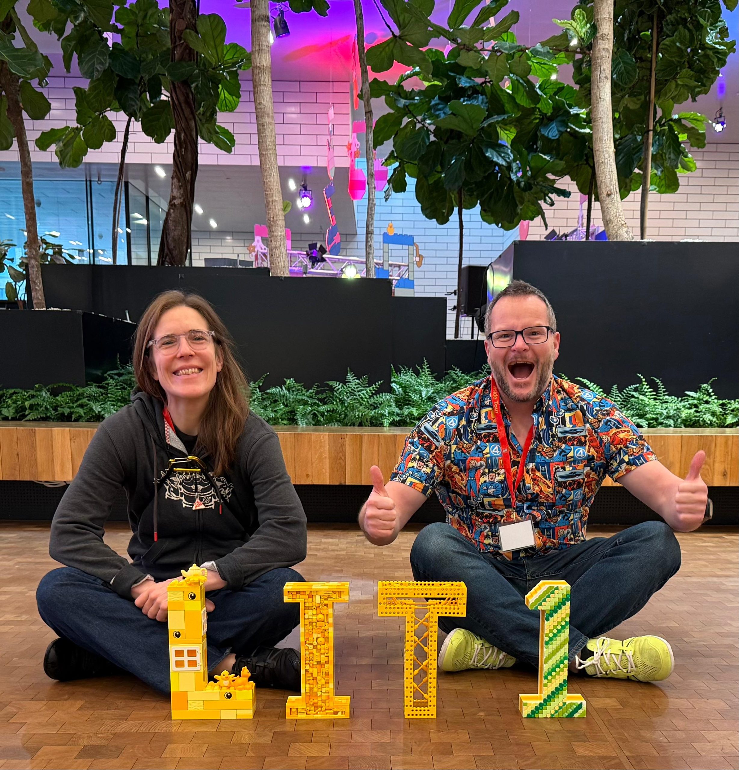 Alan and Katie Donegan at the LEGO Inside Tour in Billund exploring playful ways of teaching kids about money