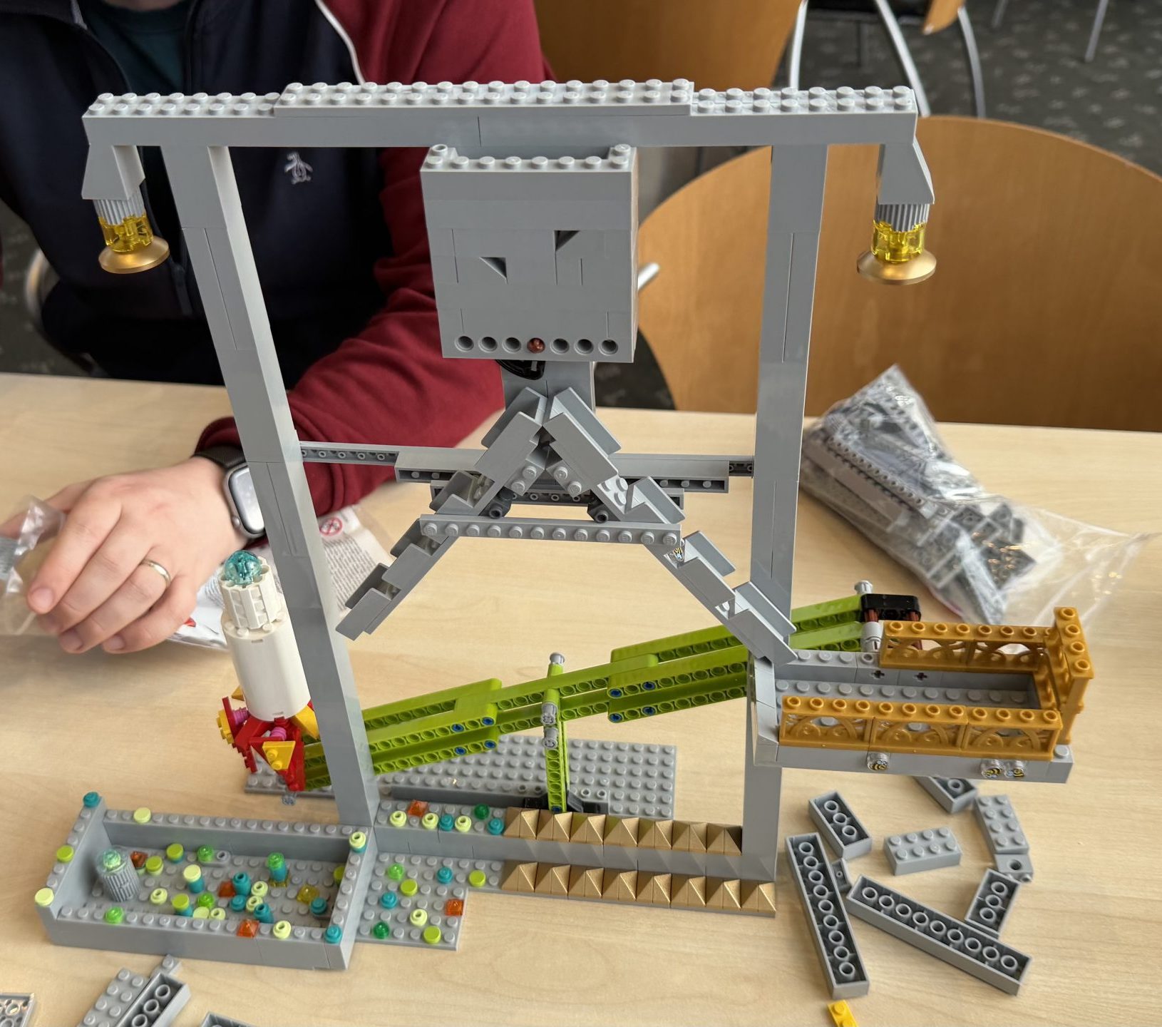 Alan and Katie Donegan with the Rocket to Financial Freedom LEGO model before submission in Billund